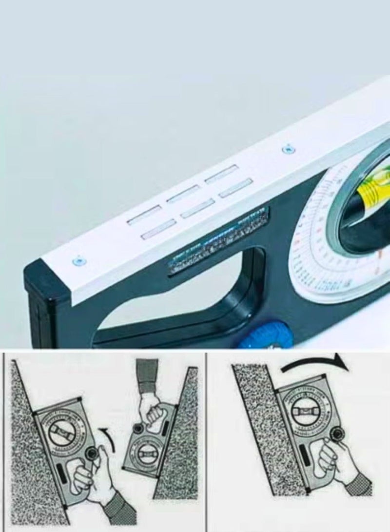 T-Slant AL200M Magnetic Level Tool with Angle Measurement, 25 cm, Professional Grade - Image 2